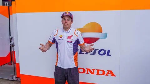 Interview Marc Marquez 93 . Team Repsol Honda . at Mandalika Circuit Stock Photos