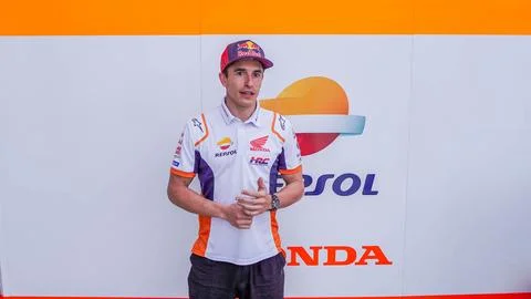 Interview Marc Marquez 93 . Team Repsol Honda . at Mandalika Circuit Stock Photos