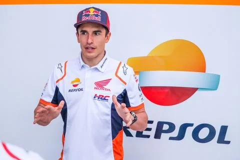Interview Marc Marquez 93 . Team Repsol Honda . at Mandalika Circuit Stock Photos