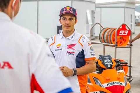 Interview Marc Marquez 93 . Team Repsol Honda . at Mandalika Circuit Stock Photos