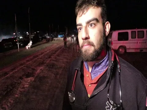 Interview with Medic Abel Hernandez Part 2 - Standing Rock Sioux Tribe 스톡 동영상 77286212