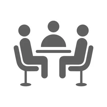 Interview, meeting, teamwork icon. Gray vector graphics. Illustrazione stock