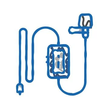 Interview mic microphone icon doodle illustration Stock-Illustration