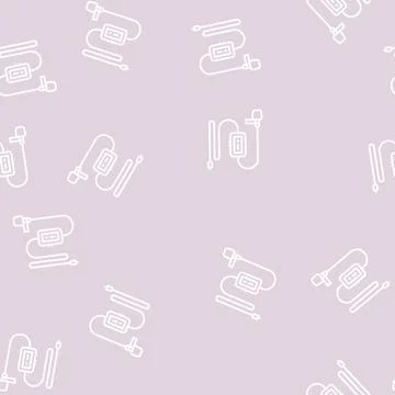 Interview mic microphone line seamless pattern Stock-Illustration