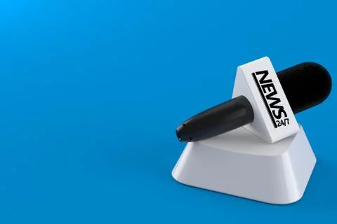Interview microphone on computer key Illustrazione stock