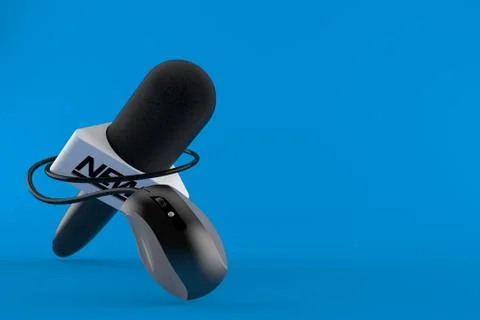 Interview microphone with computer mouse Illustrazione stock