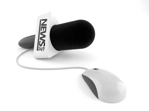 Interview microphone with computer mouse Illustrazione stock