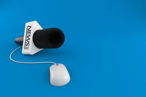 Interview microphone with computer mouse Illustrazione stock