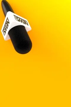 Interview microphone on orange background Stock Illustration