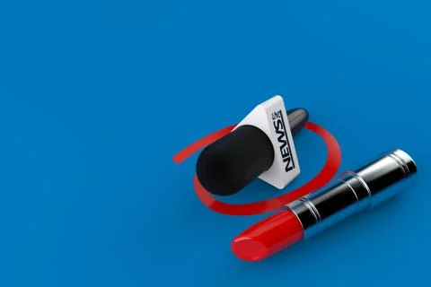 Interview microphone selected with lipstick イラスト素材