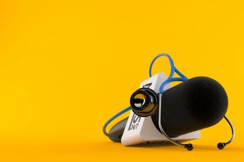 Interview microphone with stethoscope Illustrazione stock