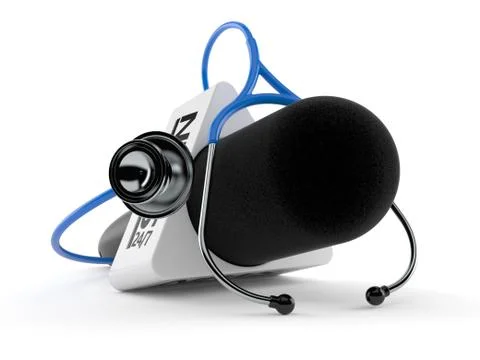 Interview microphone with stethoscope Illustrazione stock