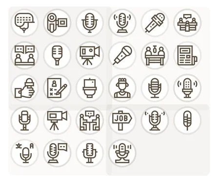 Interview Modern Vector Collection with 28 Bold Line 64x64 Detail Enhanced .. イラスト素材