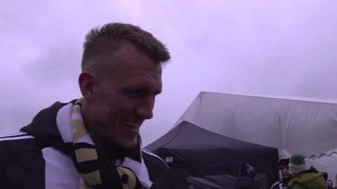 Interview with Newcastle defender Dan Burn after the Carabo Cup parade  Stock Footage 305341403