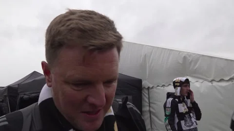 Interview with Newcastle manager Eddie Howe after the trophy parade  Stock Footage 305338921