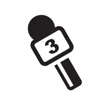 Interview news mic icon Stock Illustration
