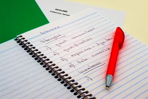 Interview notes Stock Photos