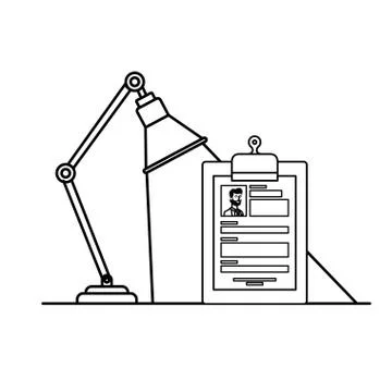 Interview objects with white background Stock Illustration