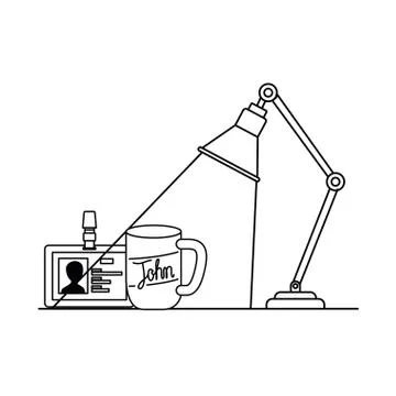 Interview objects with white background Stock Illustration