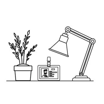 Interview objects with white background Stock Illustration