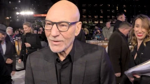 Interview with Patrick Stewart at UK premiere of "Picard" in London - 2020 Stock Footage 125806524
