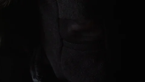 Interview with person behind the mask Stock Footage 73706245