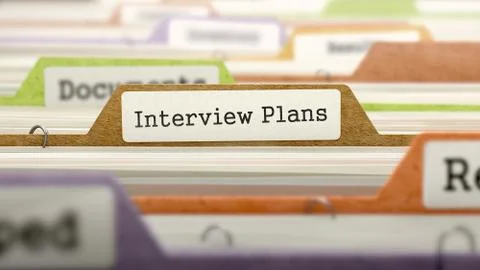 Interview Plans Concept on Folder Register 스톡 일러스트