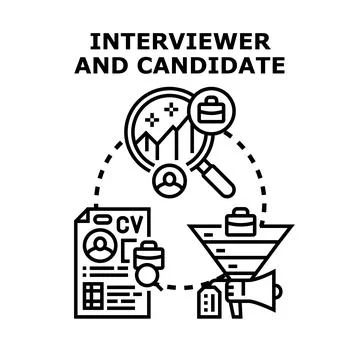 Interview process concept with candidate hiring and recruitment Stock Illustration