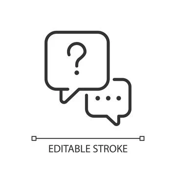 Interview question linear icon Stock Illustration