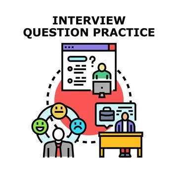 Interview question practice for job applicant choosing career イラスト素材