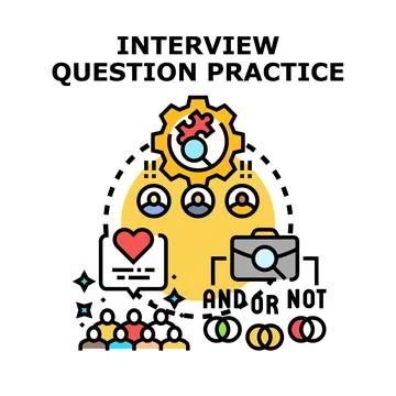 Interview question practice preparing for employment selection イラスト素材
