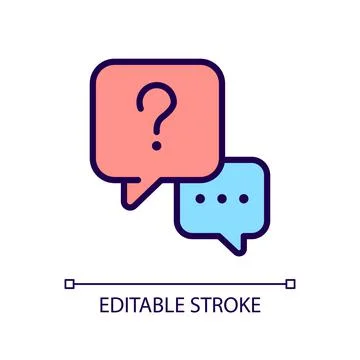 Interview question RGB color icon Stock Illustration