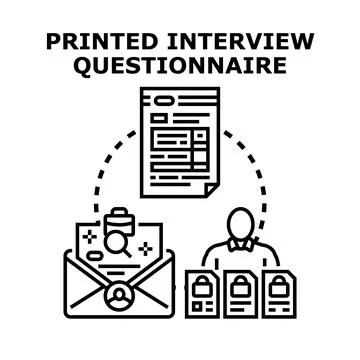 Interview questionnaire process for human resources recruitment Stock Illustration