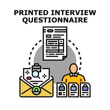 Interview questionnaire process for human resources recruitment Stock Illustration