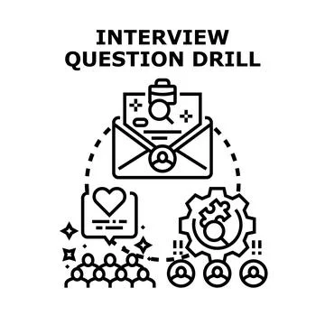 Interview questions drill practice for job seekers 스톡 일러스트