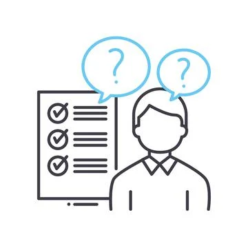 Interview questions line icon, outline symbol, vector illustration, concept sign Stock-Illustration