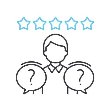 Interview rating line icon, outline symbol, vector illustration, concept sign Stock-Illustration