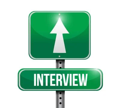Interview road sign illustration design over a white background Illustrazione stock