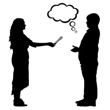 Interview silhouette vector Illustrazione stock
