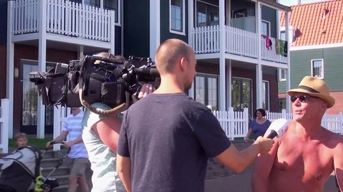 Interview by television of the Netherlands Stock Footage 79850443