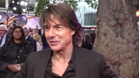 Interview with Tom Cruise at global premiere of Mission: Impossible - The Final Stock Footage 309244182