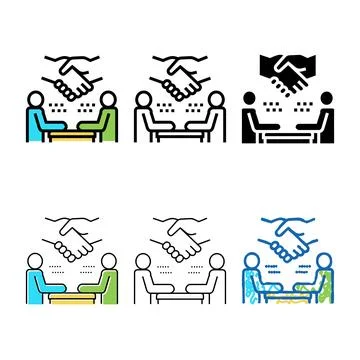 Interview variations handshake color icon vector color 스톡 일러스트