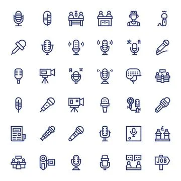 Interview Vector Graphics Pack including 36 Bold Line Retina Ready Editable.. イラスト素材