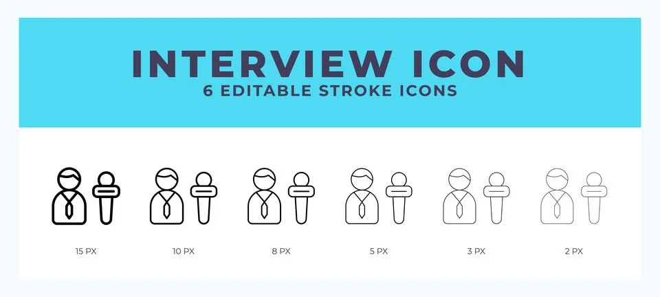 Interview vector icon for web and app. Editable stroke vector illustration Stock Illustration