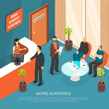 Interview Waiting Area Illustration Иллюстрация