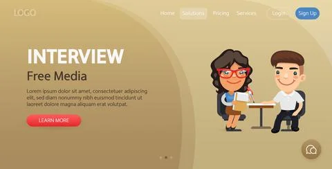 Interview Website Template Stock Illustration