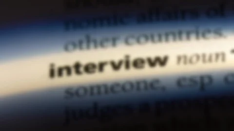 Interview word in a dictionary. Stock Footage 99561477
