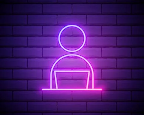 Interview, worker, laptop icon. Elements of Human resources illustration in n Stock Illustration