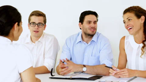 Interviewee giving thumbs up after interview Stock Footage 36145028