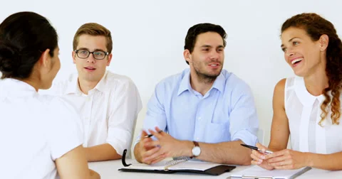 Interviewee giving thumbs up after interview Stock Footage 36952837